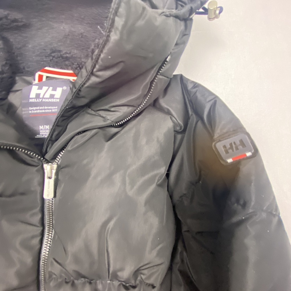 Helly Hansen Women's Black Hooded Puffer Jacket Insulated Coat Medium Winter Ski - Picture 7 of 15
